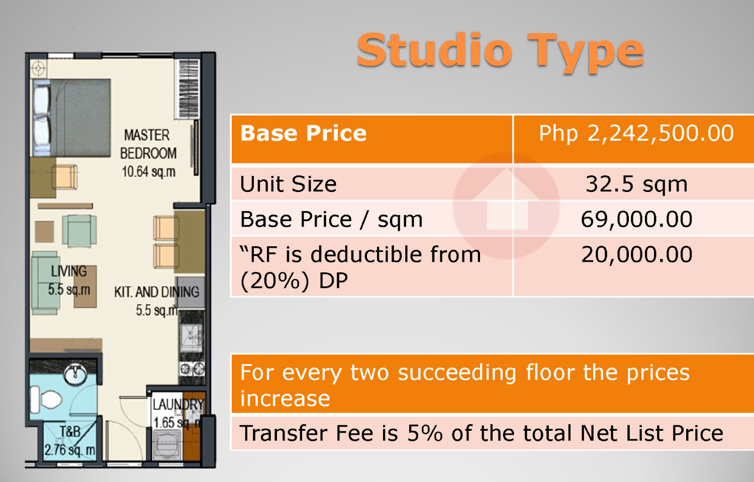 floor plan of studio unit